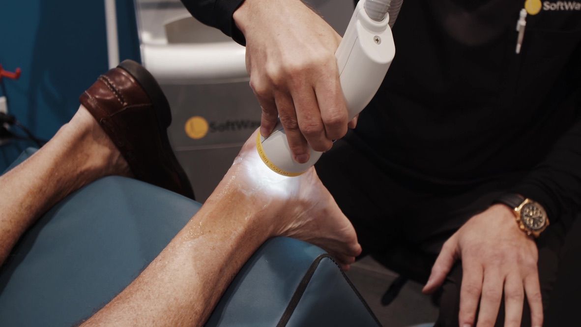 SoftWave shockwave therapy on the ankle